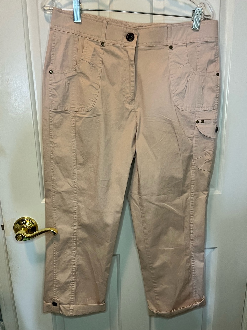 Counterparts Light Blush Pink Cargo Crop Pants Sz 10